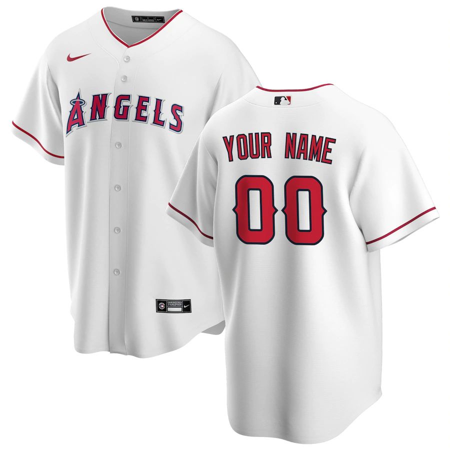 Youth Los Angeles Angels Nike White Home Replica Custom MLB Jerseys